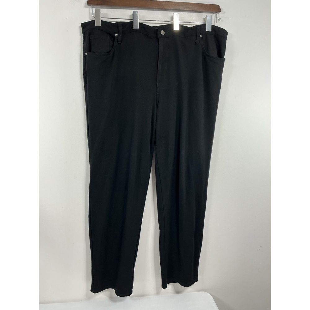 Womans Simply Emma Business Casual Trousers 22 W Black Zip Snap Close Wide Leg